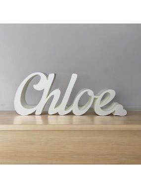 Chloe Name Sign White Freestanding Decor Personalized Gift Nursery